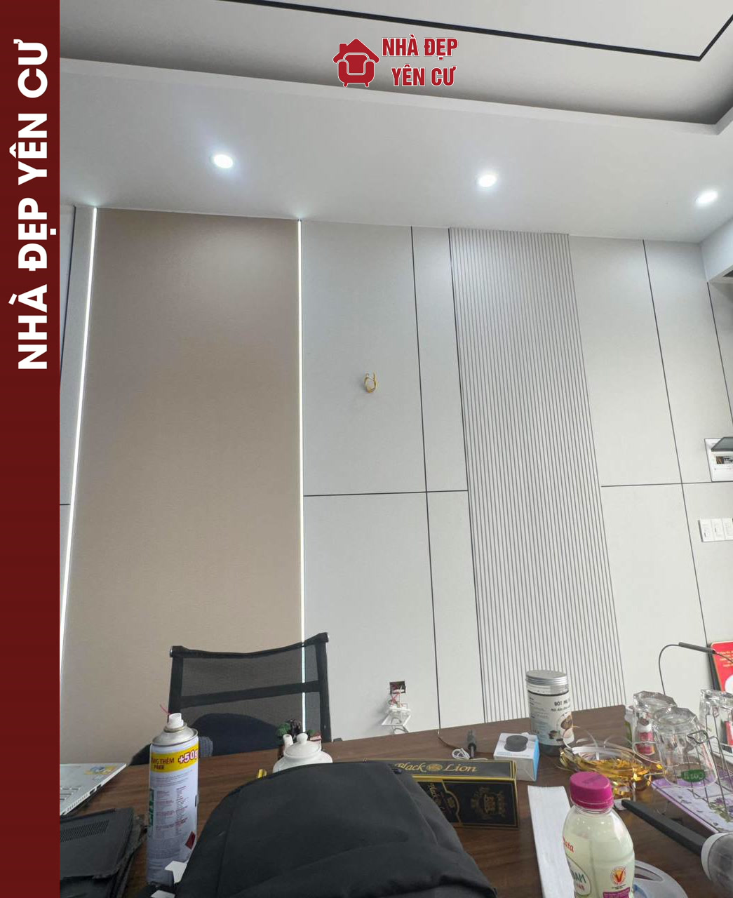 Thi công vách than tre cho anh Chiến tại quận Cầu Giấy