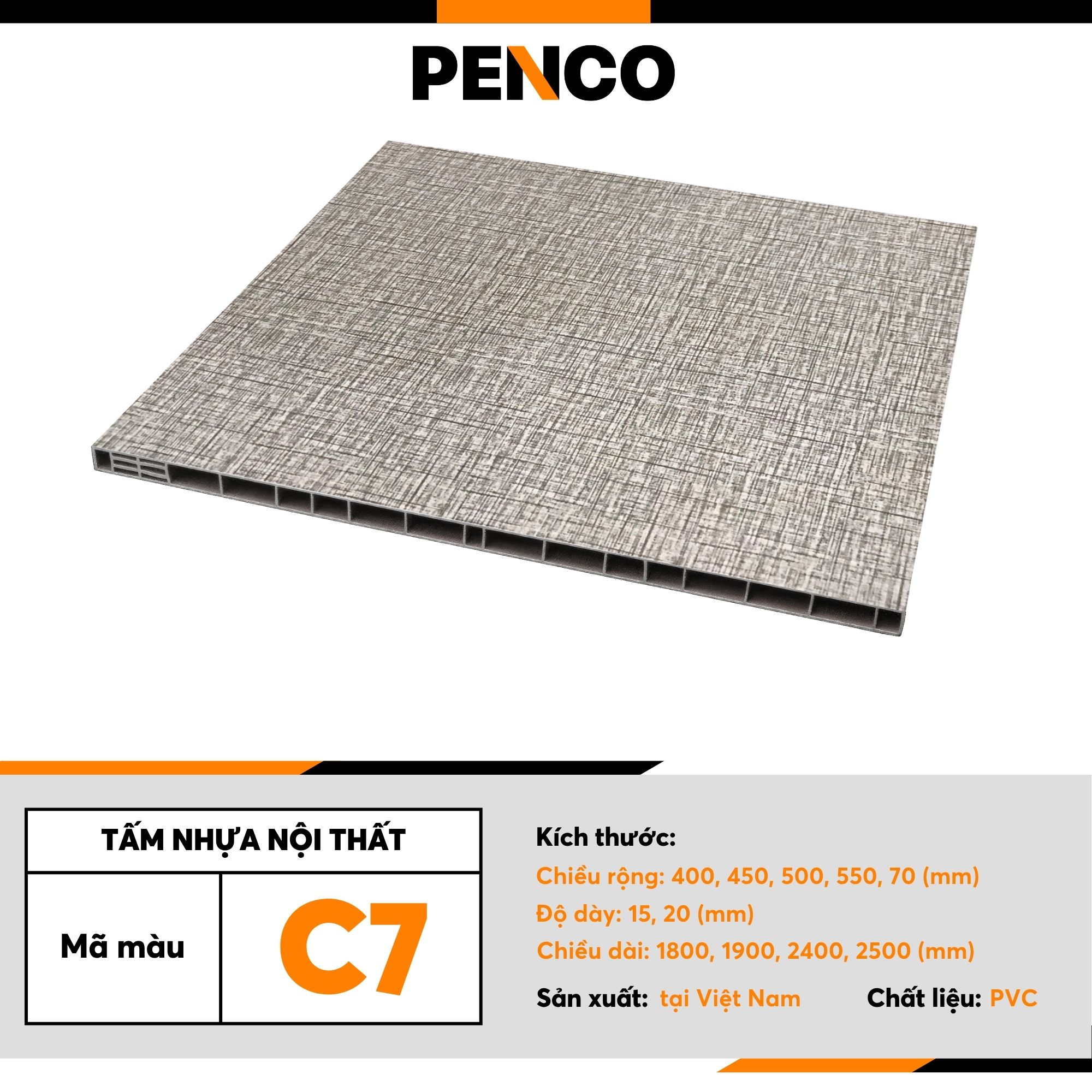 Tấm Nhựa Nội Thất Penco | Tấm Tủ Nhựa Màu C7