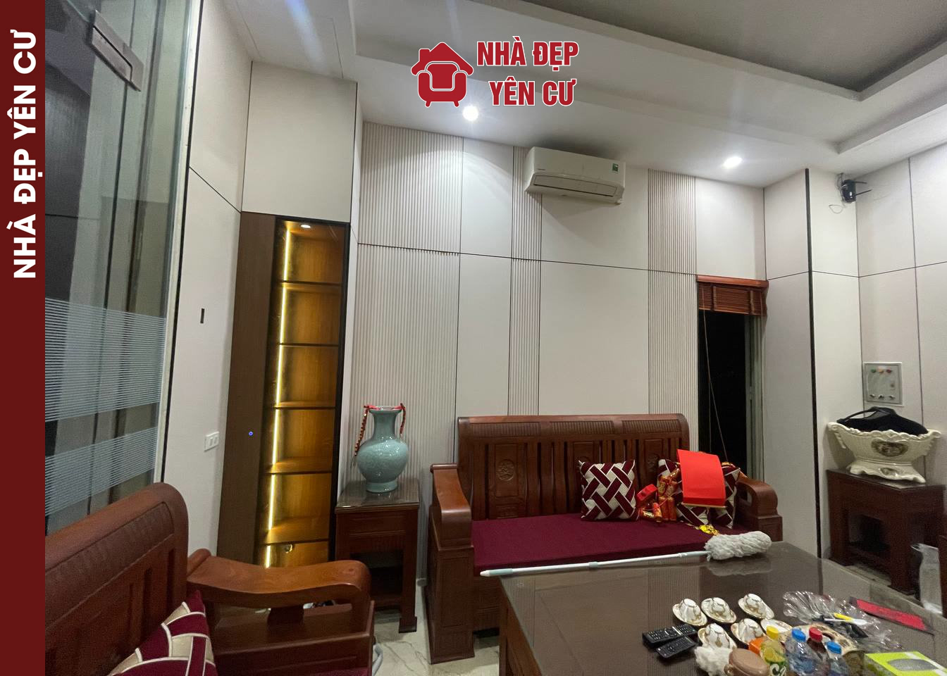 Thi công tấm ốp than tre màu vân vải tại Bắc Giang