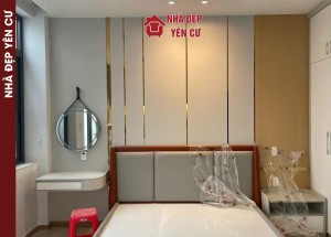 Bàn giao công trình tấm ốp than Tre cho chị Mai tại Gia Lâm