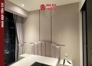 Bàn giao công trình tấm ốp than Tre cho chị Mai tại Gia Lâm