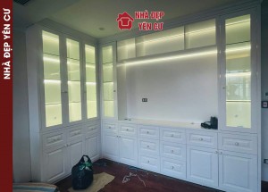 Thi công đèn led kết hợp nội thất nhựa tại Long Biên