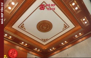 Thi công ốp tường trần giật cấp tại Long Biên