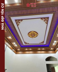 Thi công ốp tường trần giật cấp tại Long Biên