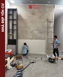 Thi công vách tivi nhựa Ecoplast tại Gia Lâm