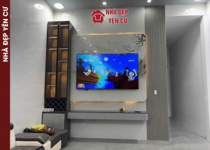 Thi công vách tivi nhựa Ecoplast tại Gia Lâm