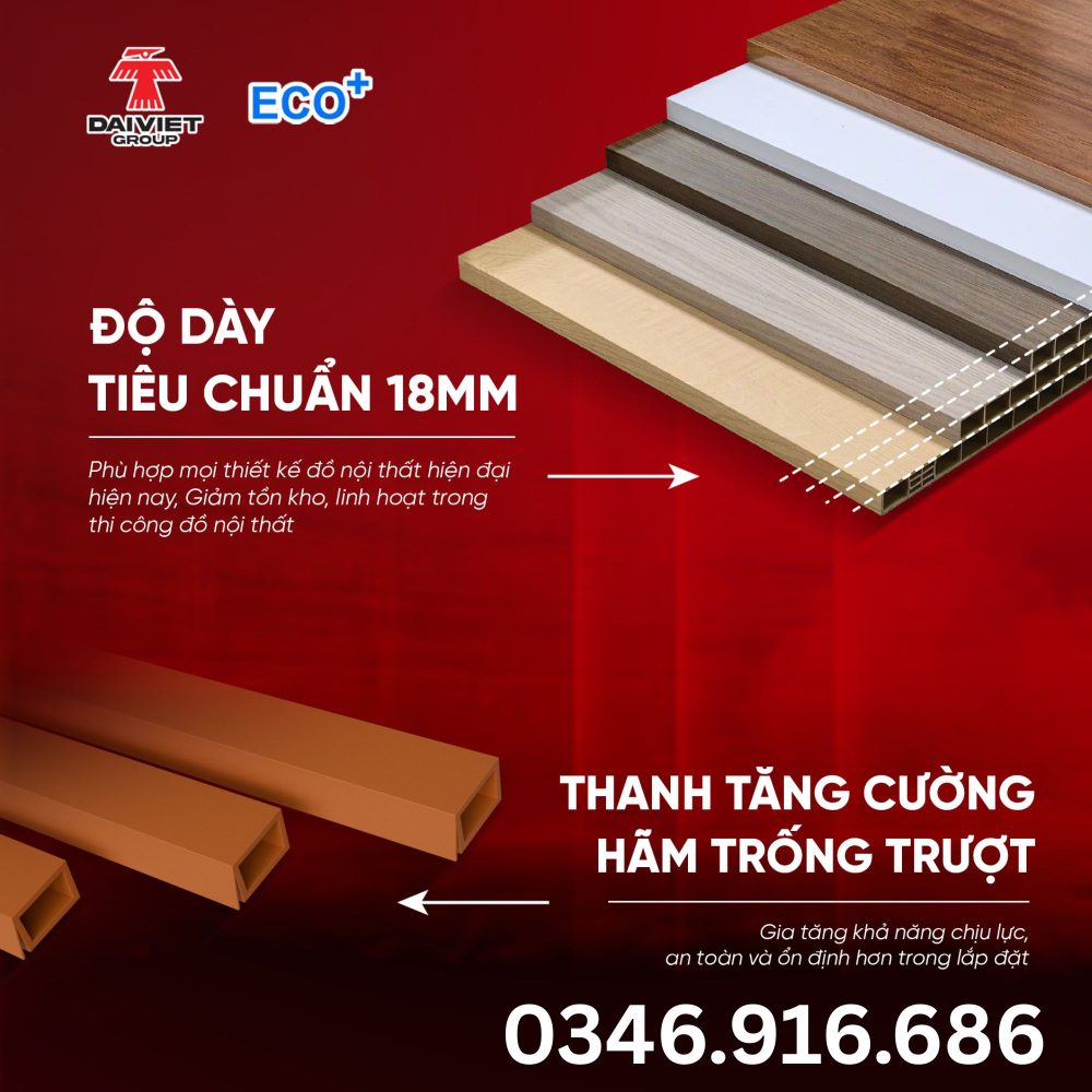 Tấm Nhựa Nội Thất ECO+ | Tấm nhựa 18mm | Mã Màu E28 3 13
