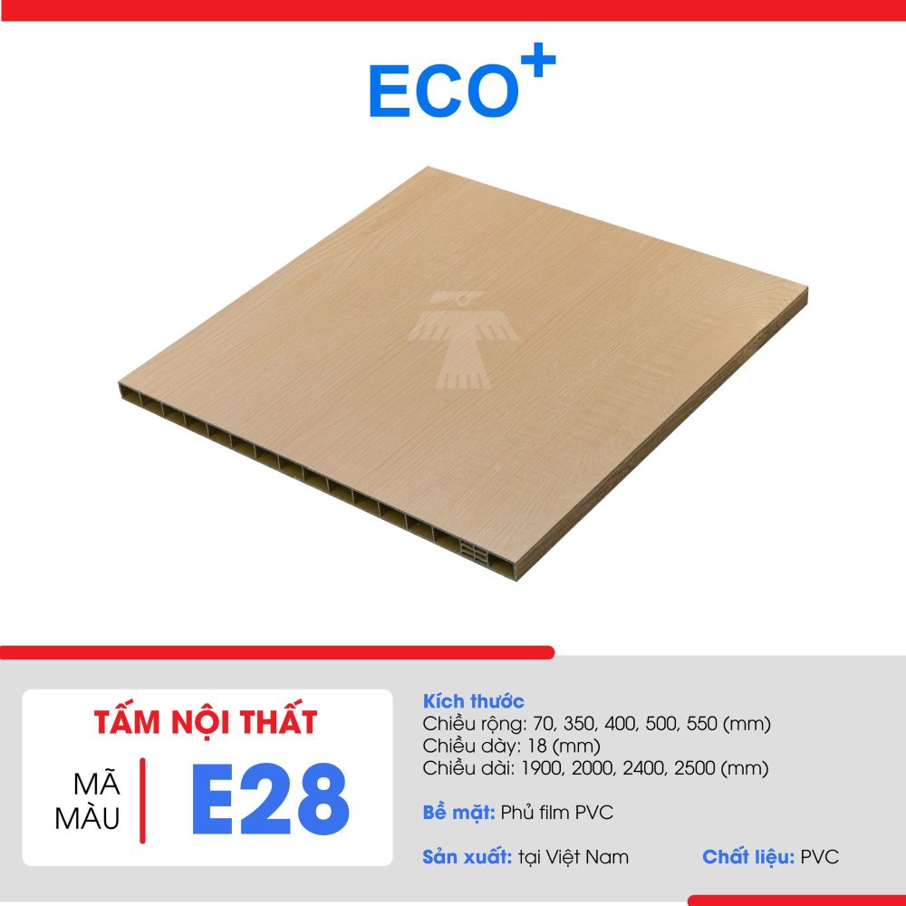 Tấm Nhựa Nội Thất ECO+ | Tấm nhựa 18mm | Mã Màu E28