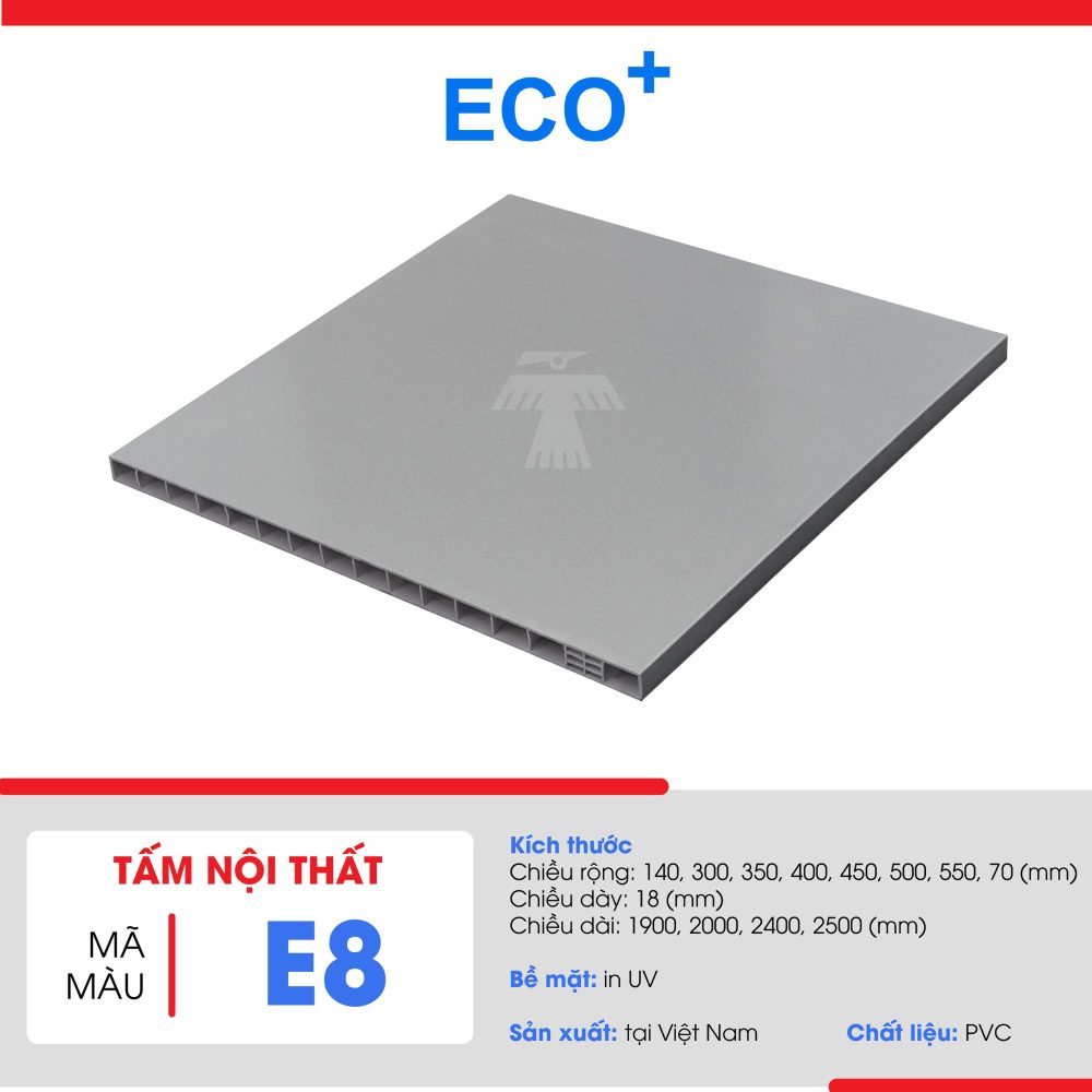 Tấm Nhựa Nội Thất ECO+ | Tấm nhựa 18mm | Mã Màu E8